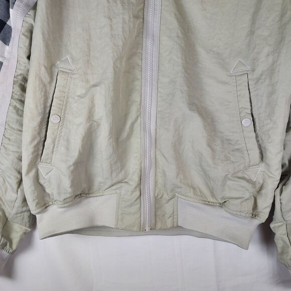 Nike Sportswear Bomber Jacket Small Beige Black White Checkered Sleeve BV4532-07 - Picture 4 of 12